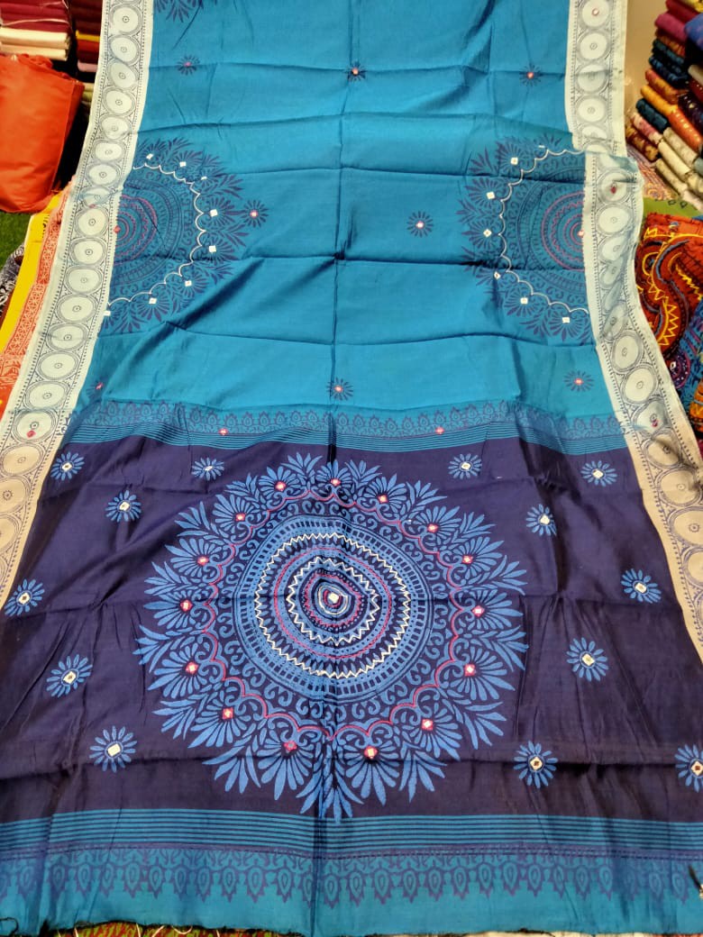Embroidered Dupion Silk Saree