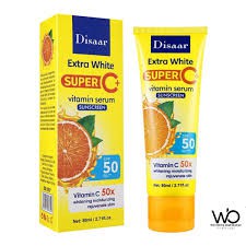 Disaar Sun Cream SPF50+ PA+++ Lightweight Natural Vitamin C Extract Sun Block Cream For Face 80ml