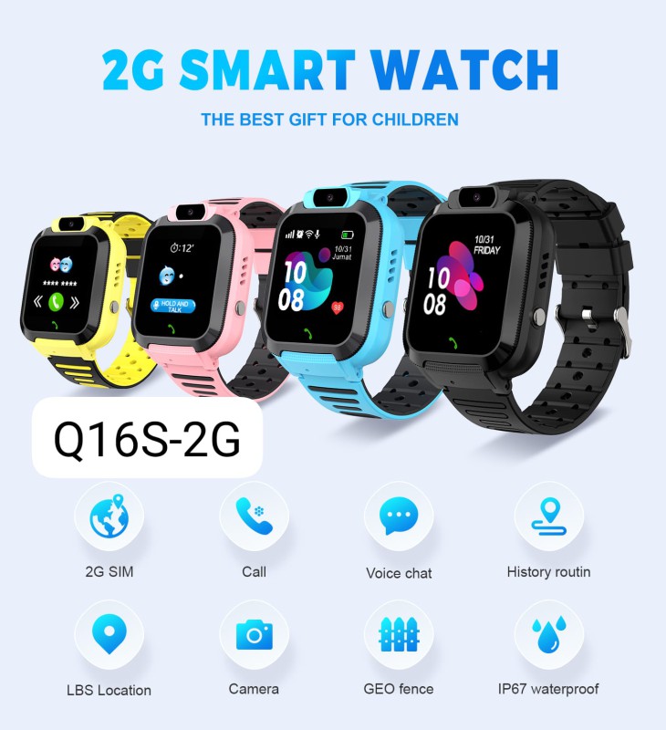 Q16s - 2g Kids Smart Watch LBS Smart Watch Telephone SOS Anti-Lost Watch Children Gift For IOS Android