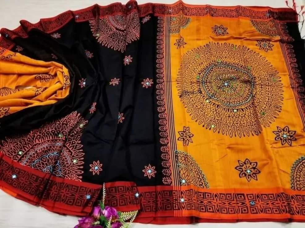 Embroidered Dupion Silk Saree