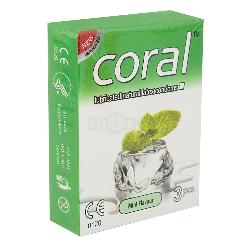 Coral Mint Flavored Lubricated Condom for Men | 3pcs Pack | Malaysia