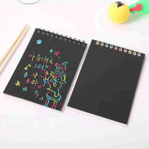 Cartoon Planet Pattern Scratch Book With Scratch Pen, Cute Scratch Paper