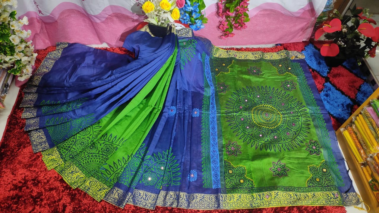 Embroidered Dupion Silk Saree