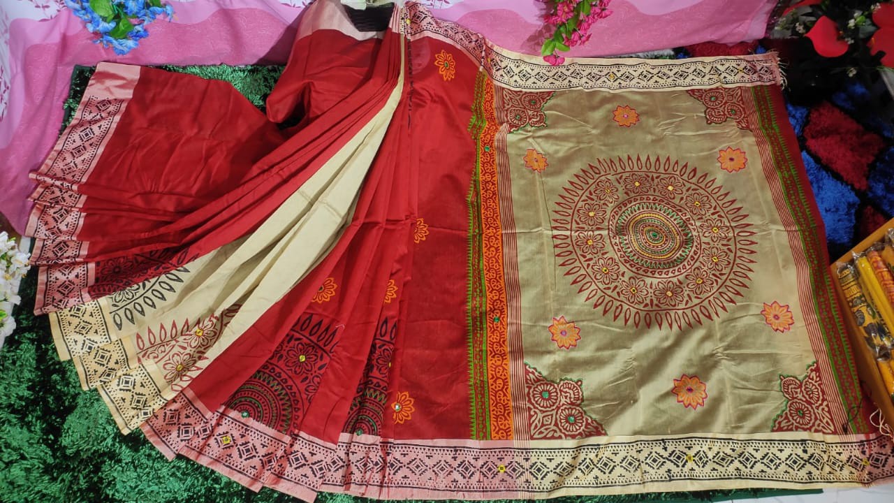 Embroidered Dupion Silk Saree