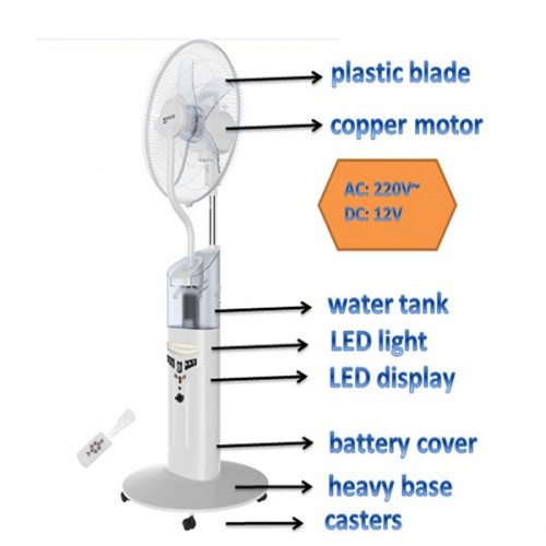 Nova NV-3020R Rechargeable Mist Air Cooler Fan With Remote Controller