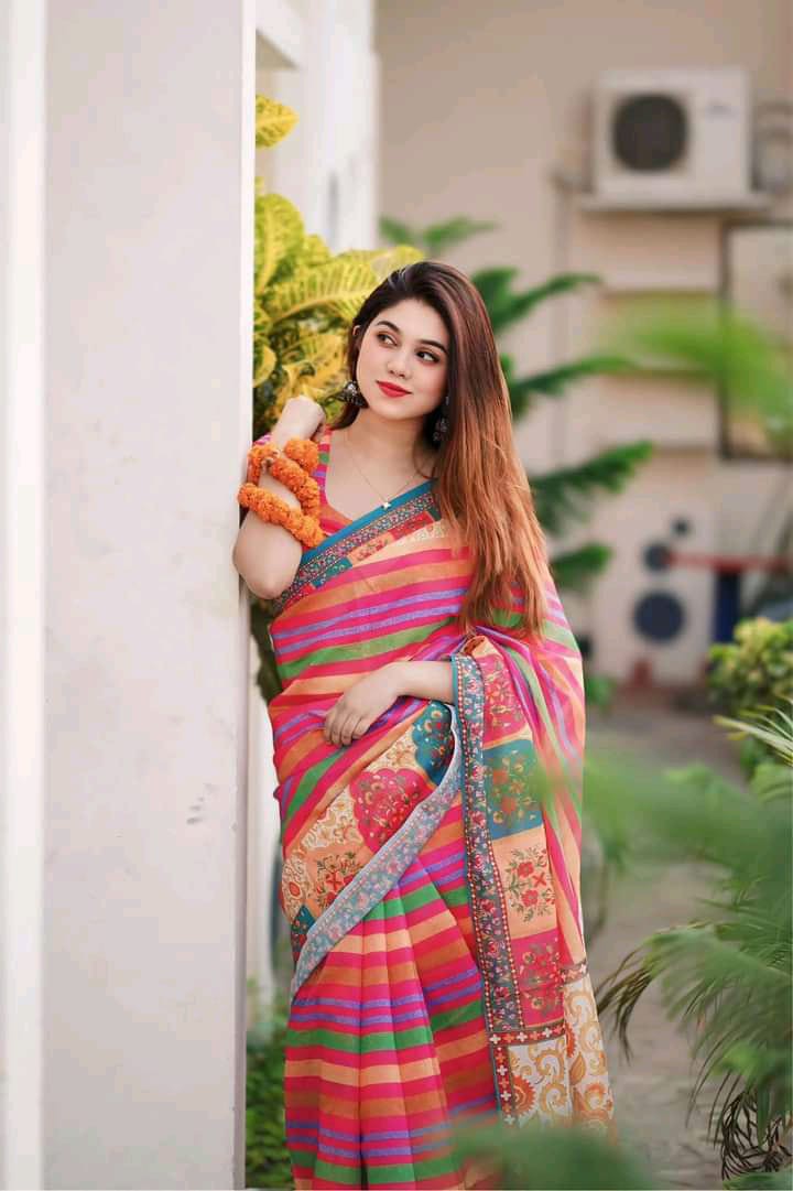 new digital print sharee with blause pics