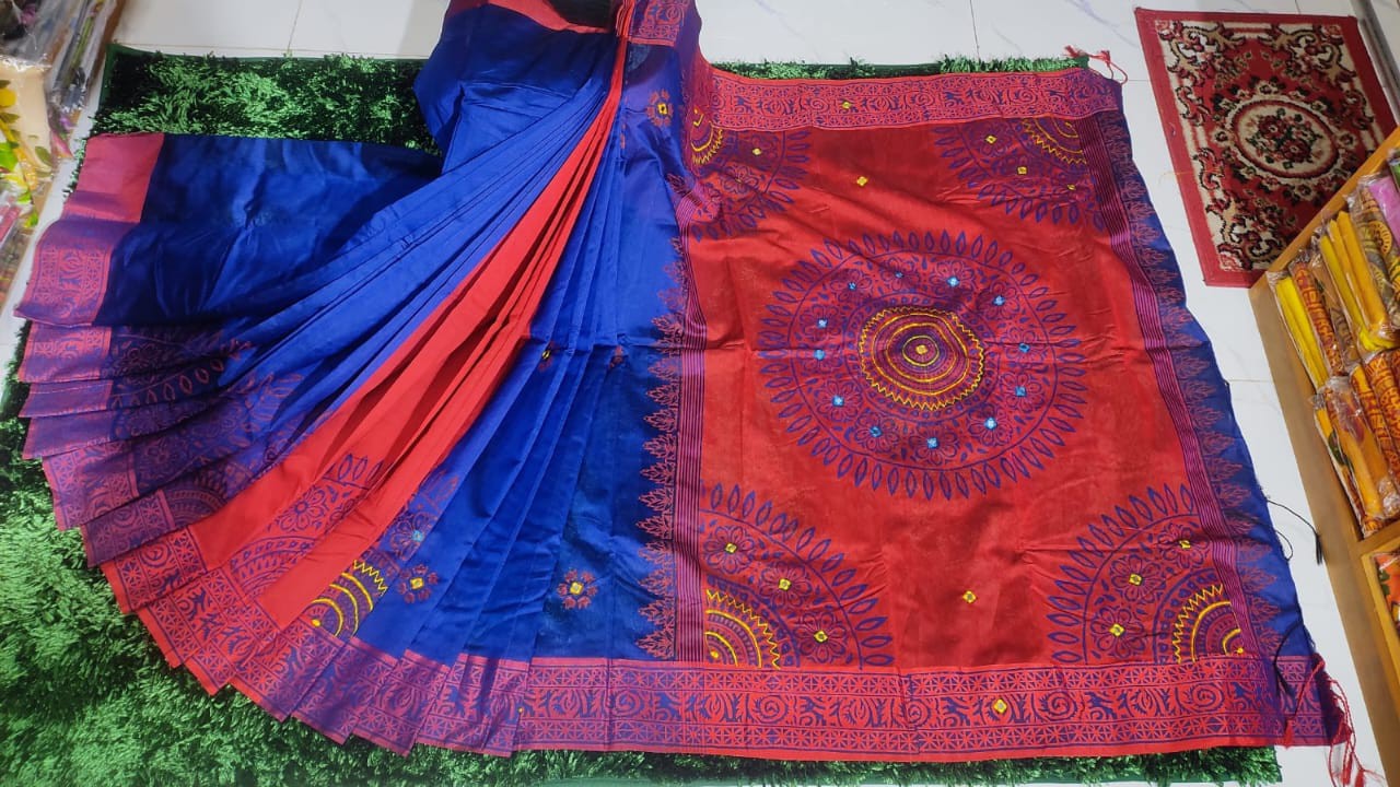 New Stylish Embroidered Dhupian Silk Saree