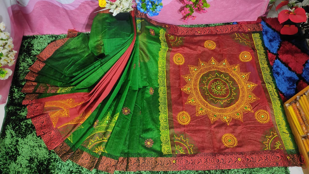 Embroidered Dupion Silk Saree