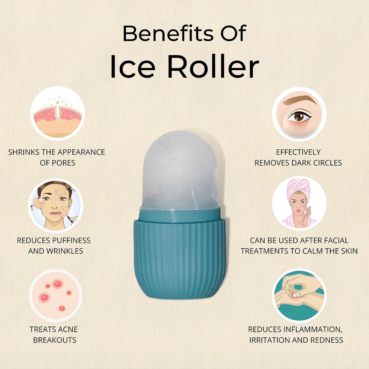 1pcs Ice Roller for Neck, Face & Eyes Massager | For Face and Eye Puffiness