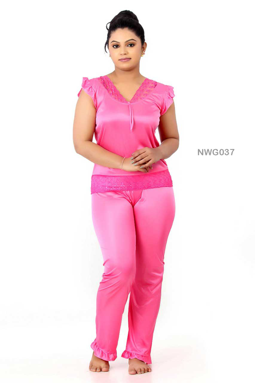 Women's Satin Night Suit Set (Top and Pajama) For Women