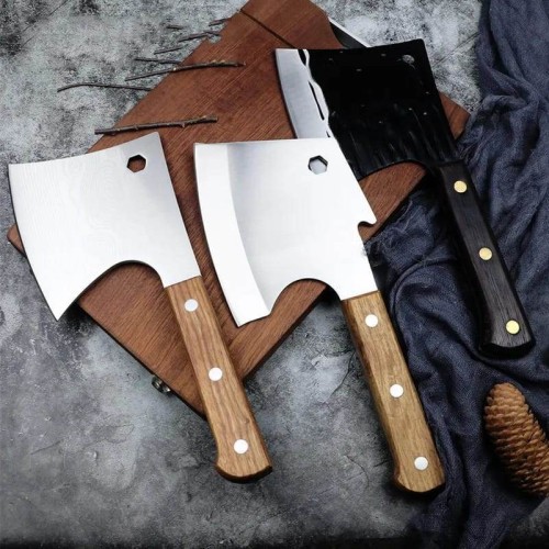 Cleaver Knife,Meat Cleaver 5 MM Blade Chopping Knives 4Cr14 High Hardness Stainless Steel Bone Cutting Knife Wood Handle Bone Cutter Chopper Tools