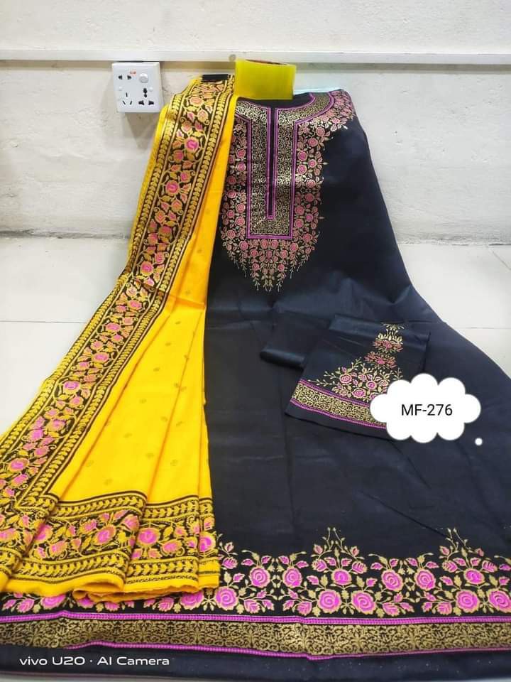 New Unstitched screen print Three Piece