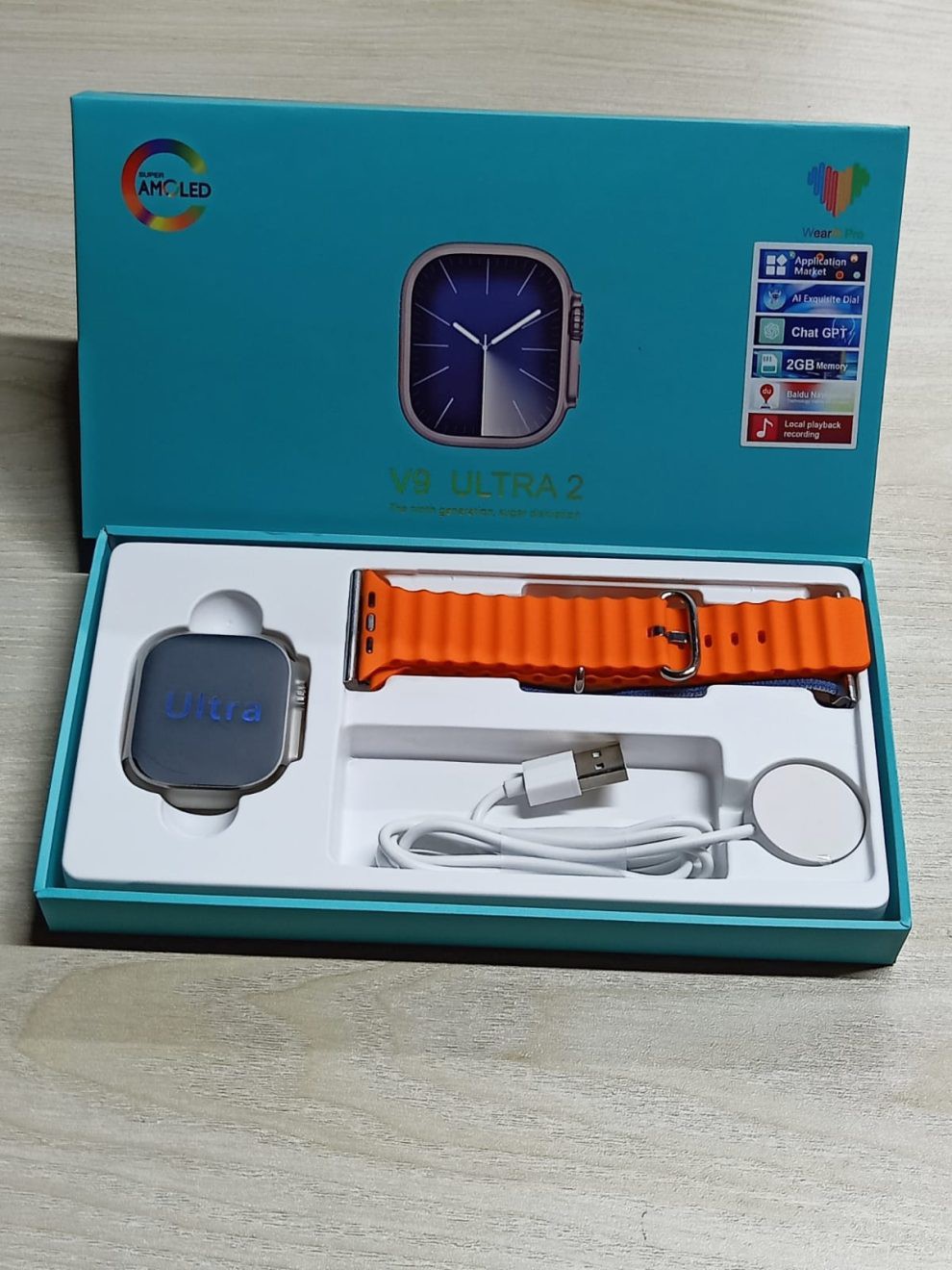 V9 Ultra 2 Smartwatch – Orange Color
