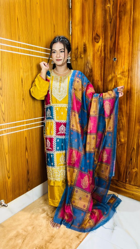 Georgette Embroidery Three Piece