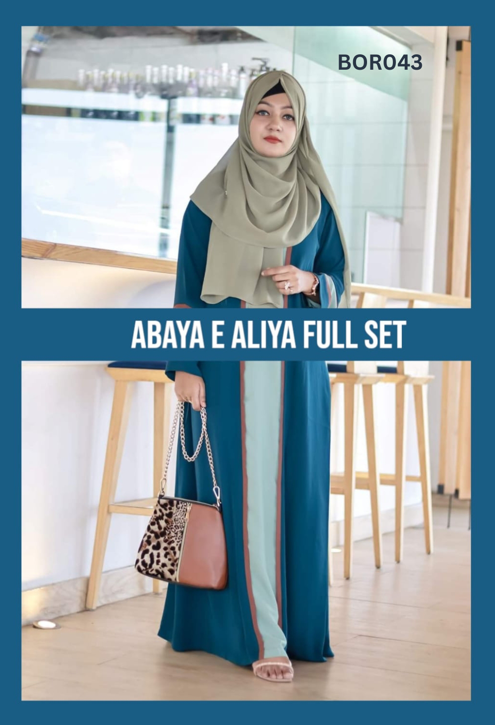 Women Attractive High-Quality Borka Fabric Abaya Set (4)