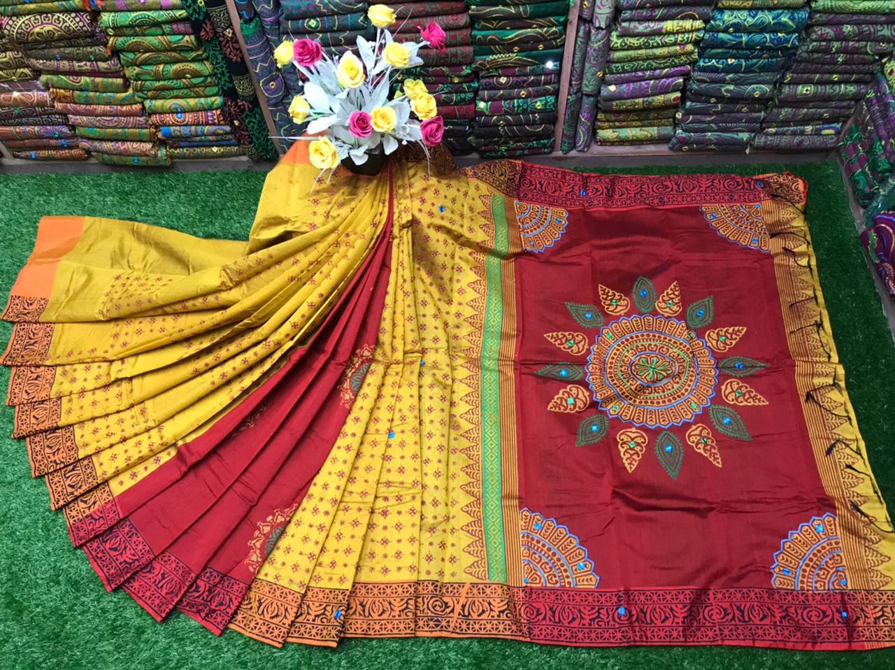 Embroidered Dupion Silk Saree
