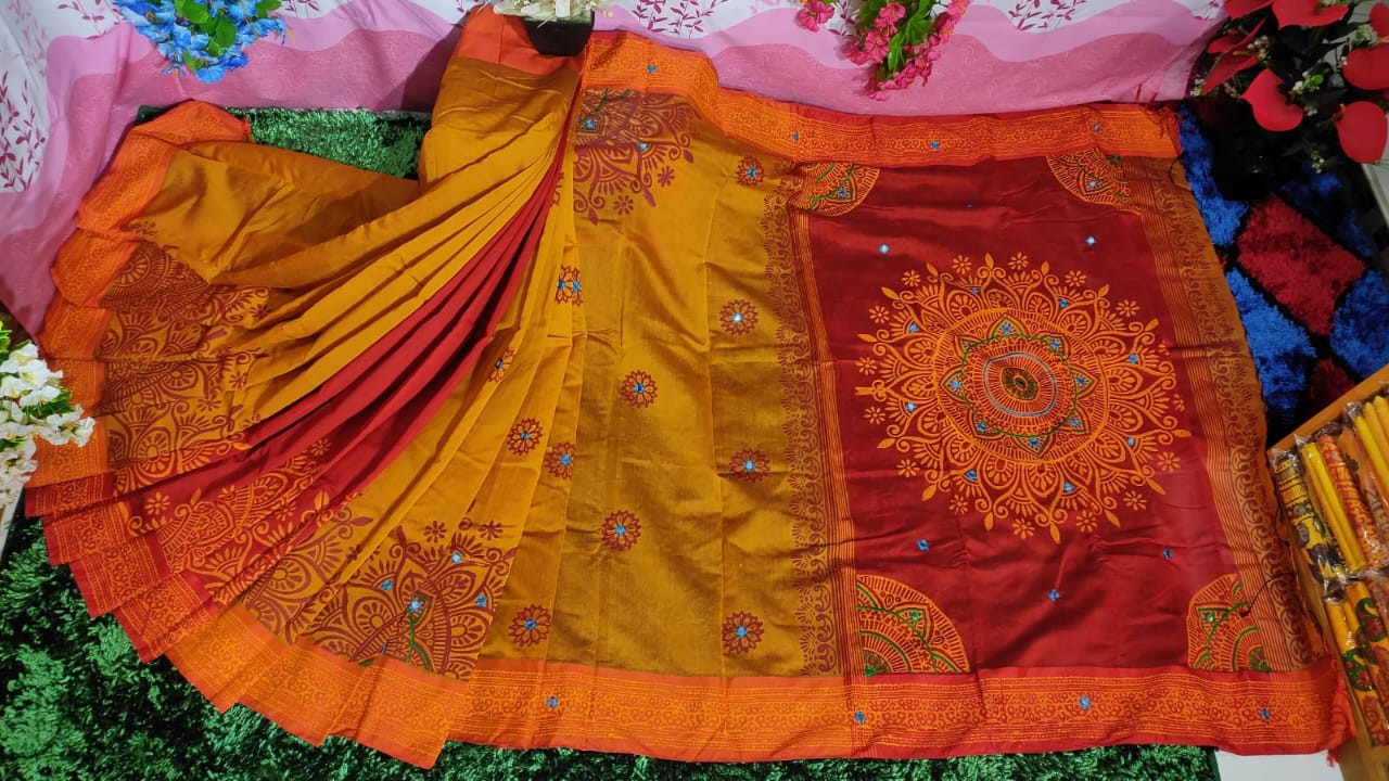 Embroidered Dupion Silk Saree