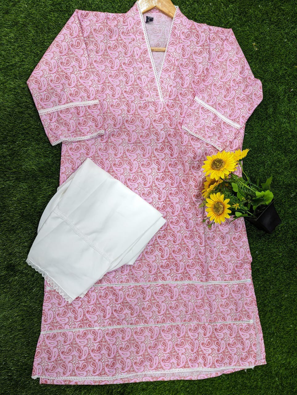 Two Piece Garments Fabrics Short Kameez