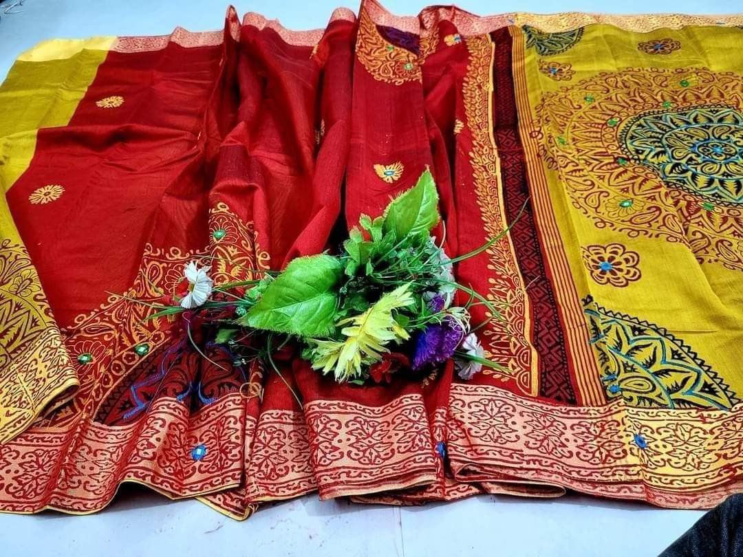 Embroidered Dupion Silk Saree