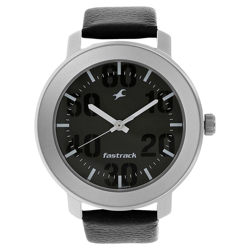 Fastrack NR3121SL02 Quartz Analog Grey Dial Leather Strap Watch