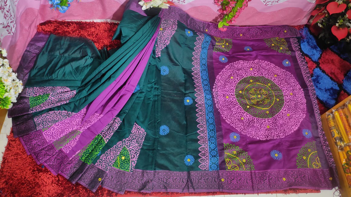 Embroidered Dupion Silk Saree