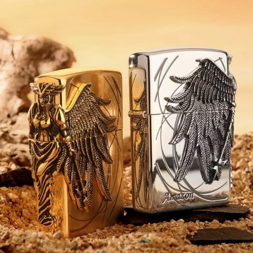 Zippo Amazon Goddess Queen Female Warrior Emboss Soft Flame Butane Lighter