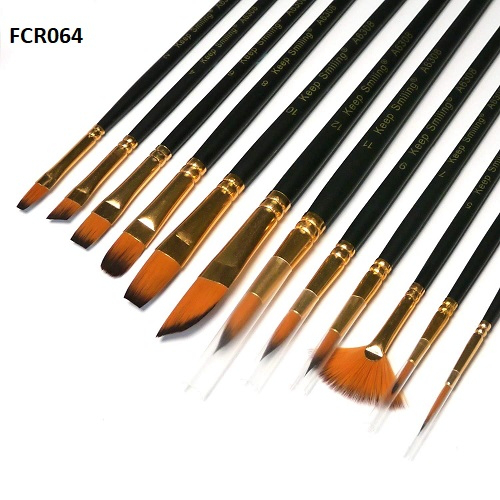 Keep Smiling A6308 Artist Brush Black Set Of 12 Pieces