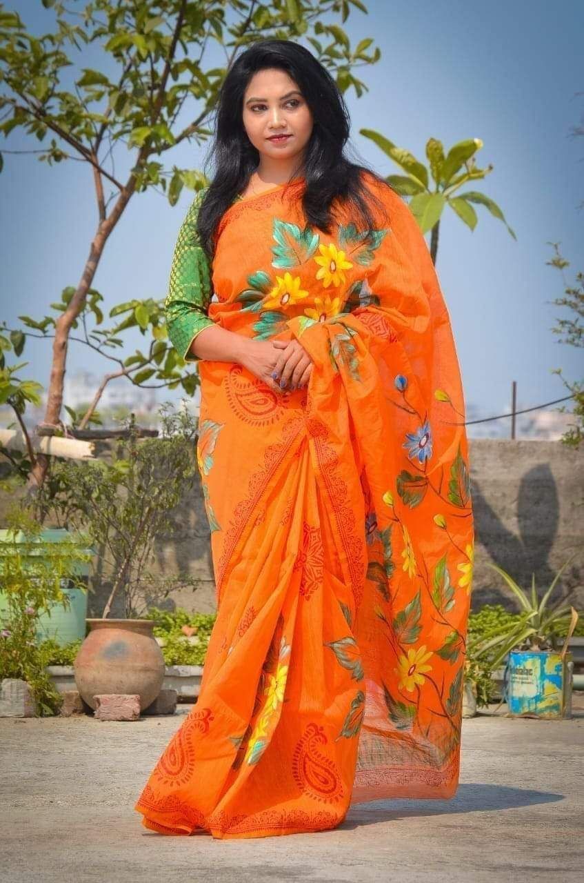 Half Silk Jamdani Saree