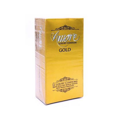 Amore Luxury Gold Condom for Men | Full Box 3x6=18pcs | Made in Malaysia