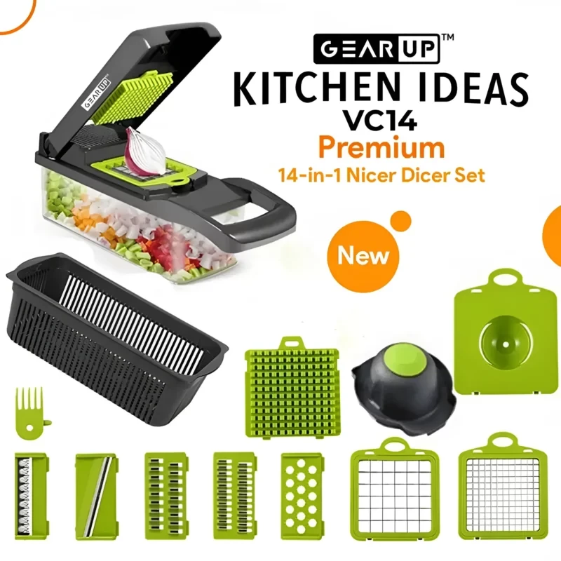 GearUP VC14 Premium 14-in-1 Vegetable and Fruits Multifunctional Cutting Slicer Kitchen Tools