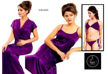 Comfortable fit and quality night wear for women | Stylish 4 part Nighty|