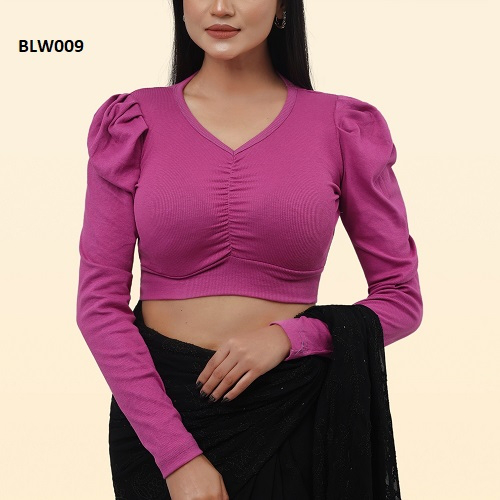 Purple Color Full Sleeve Fashionable Blouse For Women