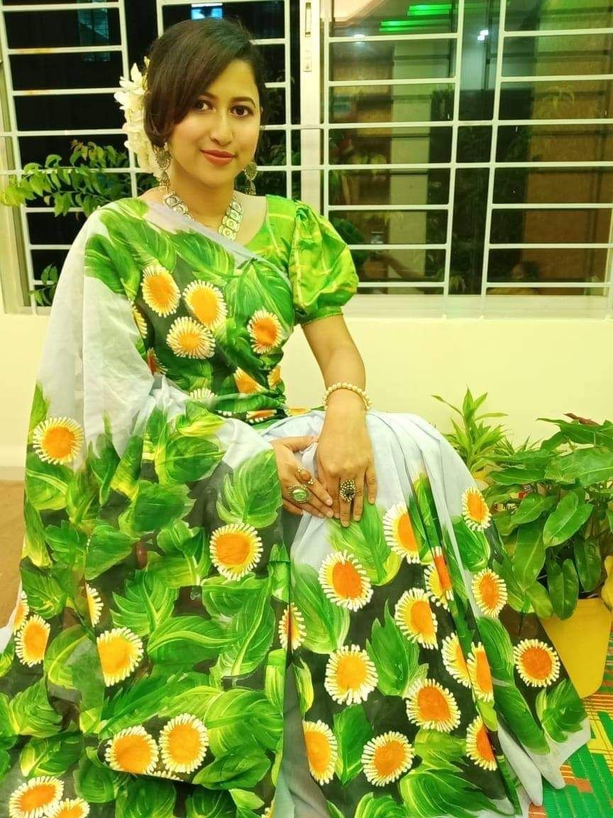 Print Half Silk Saree For Women