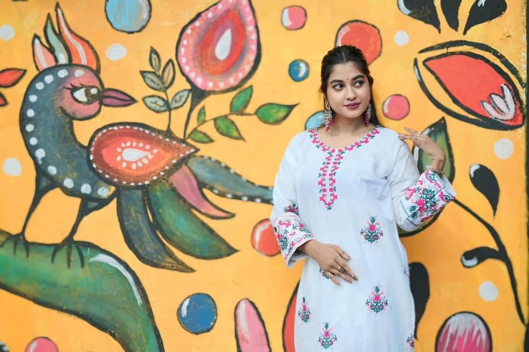 Cotton Embroidery Two Piece