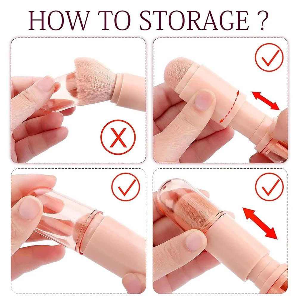 Bliss 4 in 1 Brush Professional Cosmetic Makeup Brushes-use Retractable Mini Facial Makeup Tool