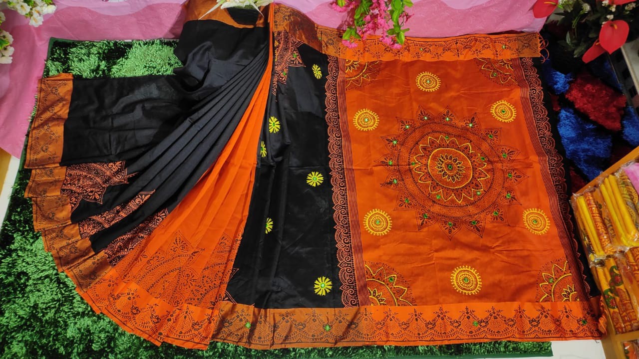 Embroidered Dupion Silk Saree