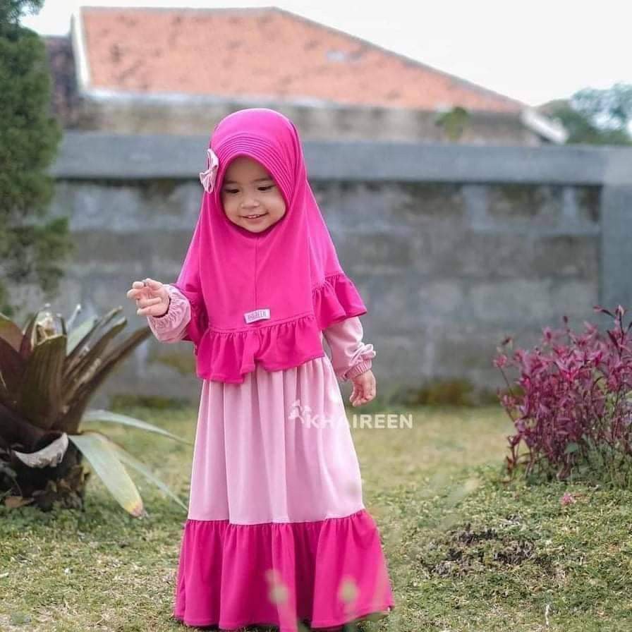 Hotpink Color Large Baby Borka Set 7-12Y
