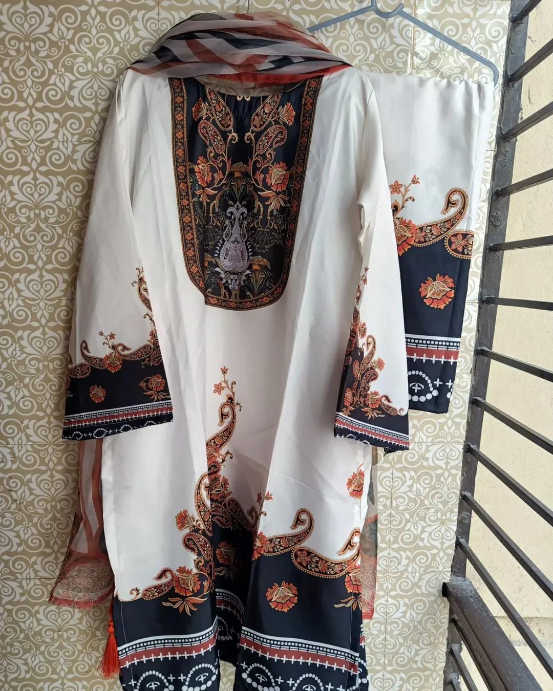 Ready Made Pure dubai silk Digital Print Three Piece