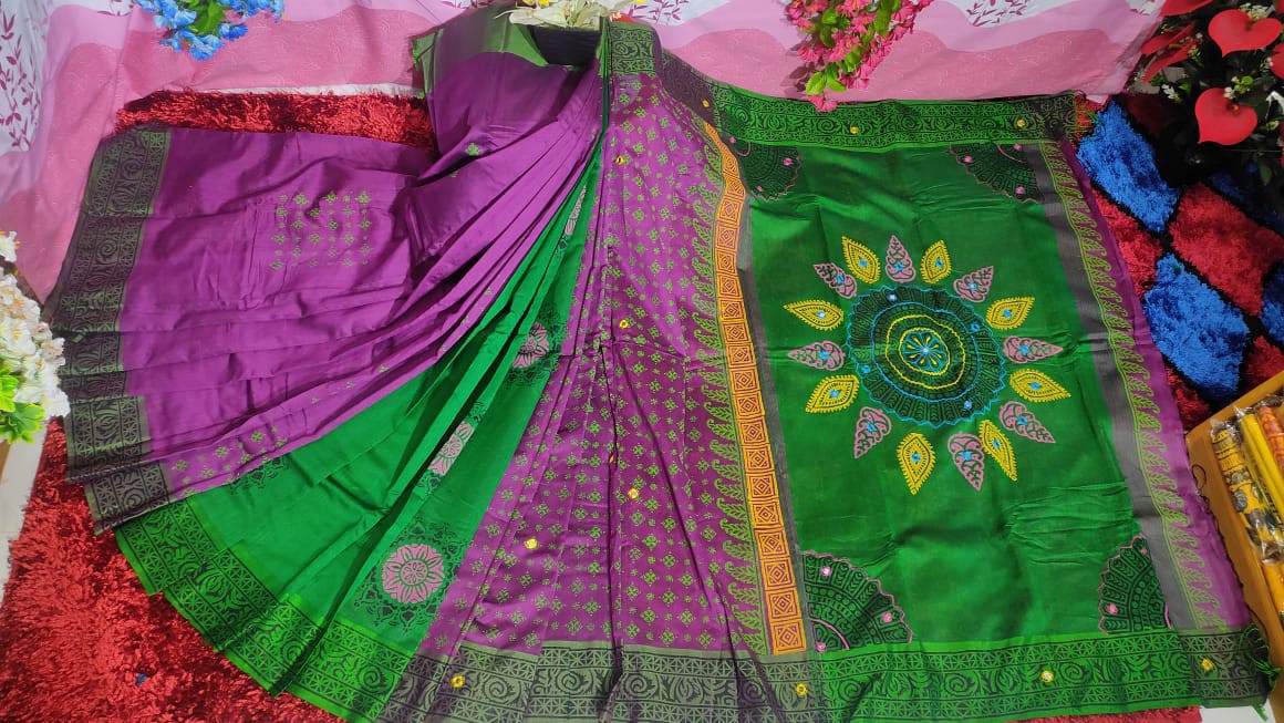 Embroidered Dupion Silk Saree