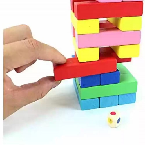 Kids Educational Colorful Jenga Blocks 48 Pcs
