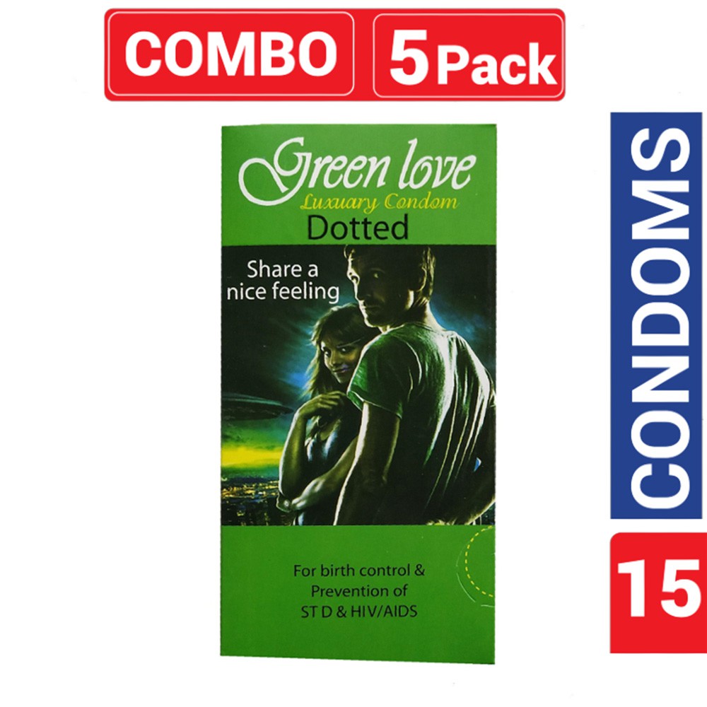 GreenLove Luxury Dotted Condom for Men | Combo Pack - 5 Packs - 3x5=15pcs | Malaysia