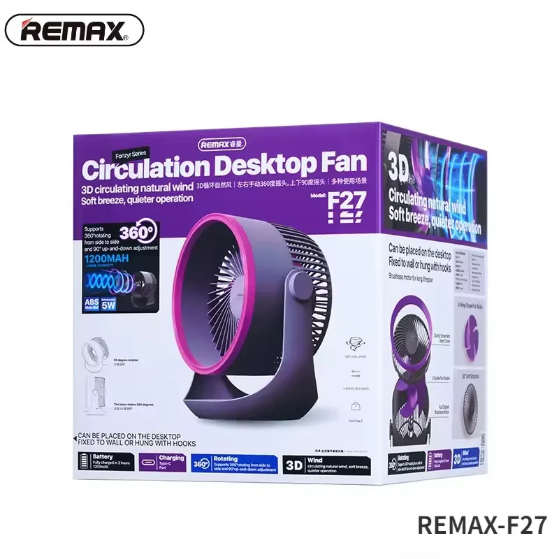 Remax F27 Fonzyr Series Circulation Desktop Fan