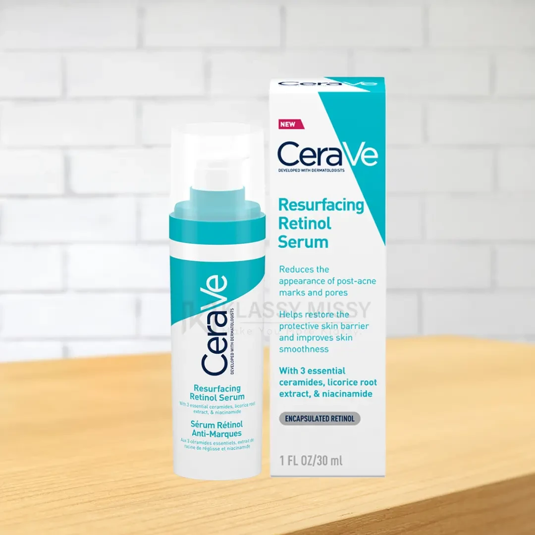 CeraVe Resurfacing Retinol Serum 30ml for Post-Acne Marks and Skin Texture | Pore Refining, Resurfacing, Brightening Facial Serum with Retinol and Niacinamide | Fragrance Free, Paraben Free & Non-Come