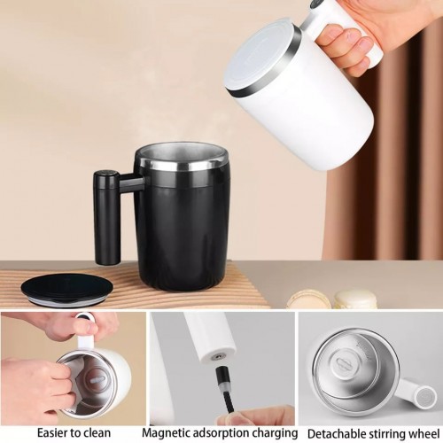 Self Stirring Coffee Milk Tea Cup Smart Mixing Stainless Steel Mug