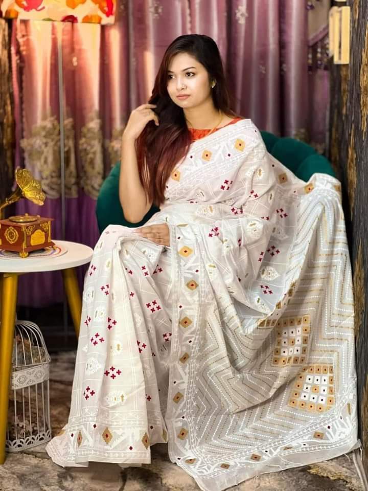 Half Silk Handprited Sarees