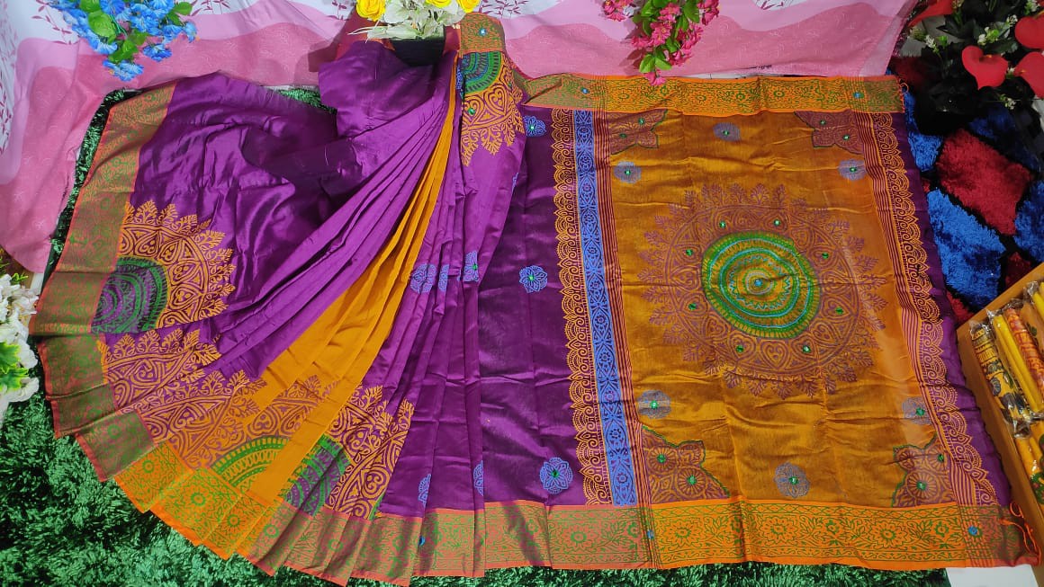 Embroidered Dupion Silk Saree