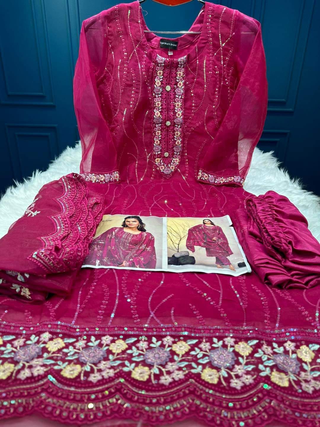 Pakistani White Gold Jorjet Three Peace (2)