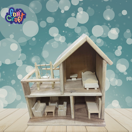 DIY Wooden Doll House with Furniture