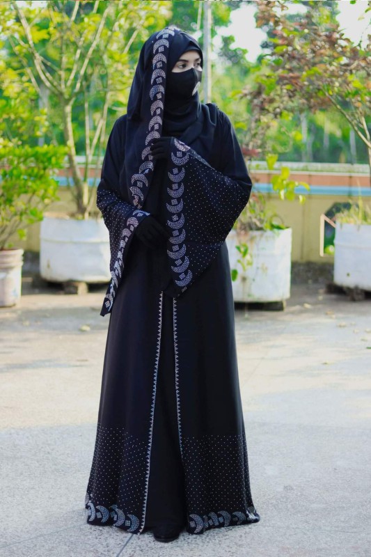 Stone Koti Borka with Hijab For Girl