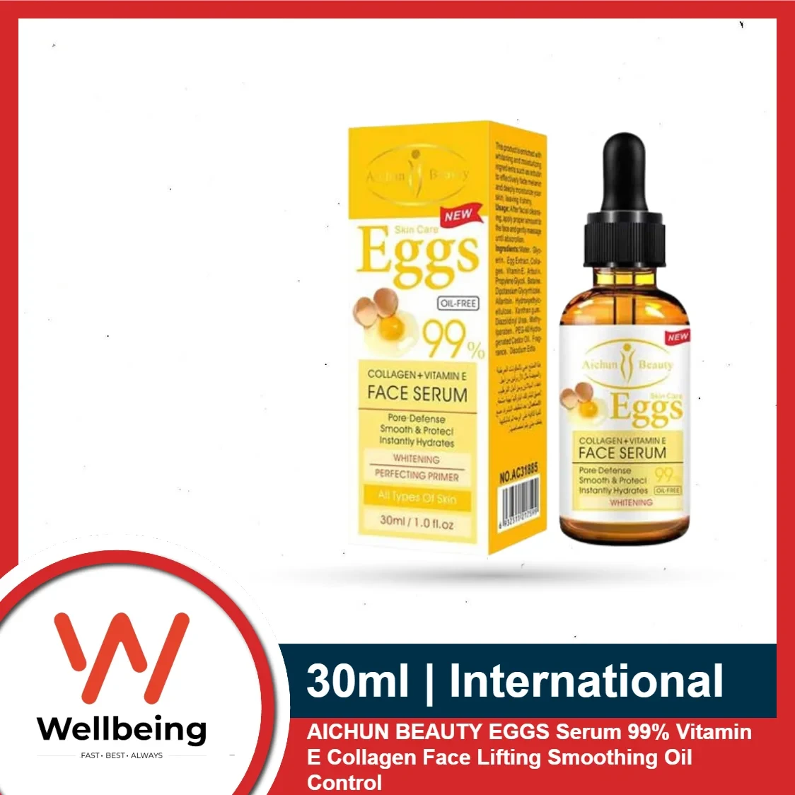 Aichun Beauty Skincare Eggs Collagen and Vitamin E Face Serum 30ml